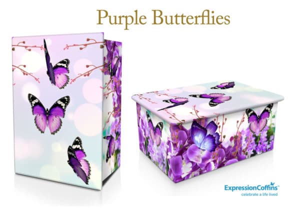 Expression Coffins Purple Butterflies Cremation Urn